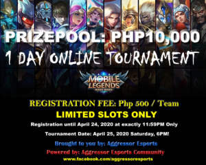 Read more about the article 5 vs 5 Aggressor Esports Community Mobile Legends Online Tournament